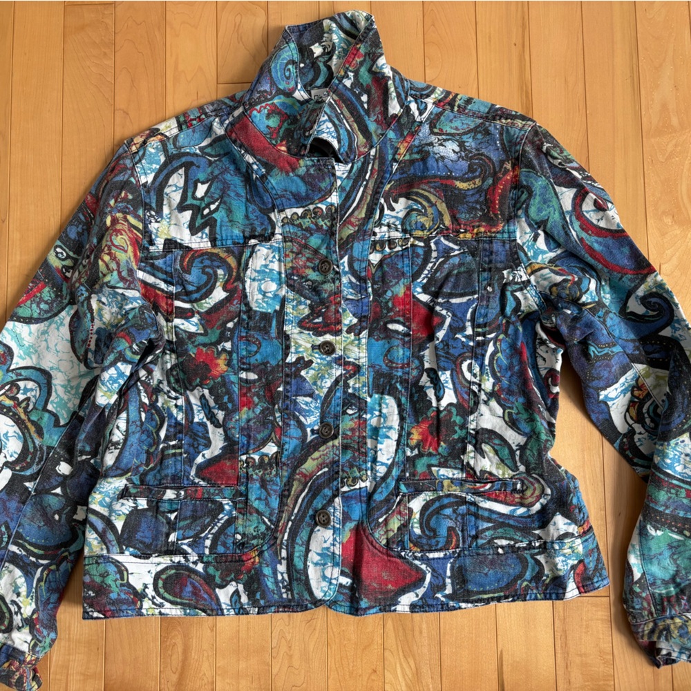 Chico's Multicolor Artistic Jacket Size Large